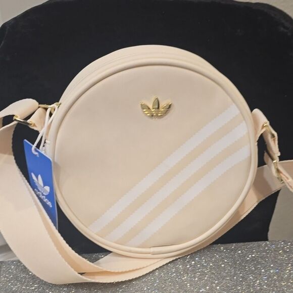 Adidas Terrace Crossbody Bag- White/Gold Metallic/White - Picture 7 of 11